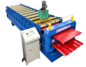 China Glazed Panel Color Steel Double Layer Roll Forming Machine CE Sheet Metal Roll Former wholesale