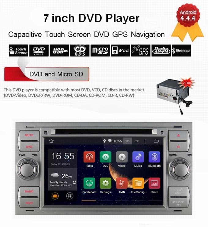 Ouchuangbo Android 4.4 3G Wifi DVD Playe for Ford Galaxy /Escape /Fiesta GPS Sa Nav Multim