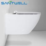 Rimless flushing ceramic wall hanging wc white color for bathroom