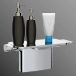 Double Handle Installation Silver Bathroom Shelving Basin Faucet Ceramic Valve