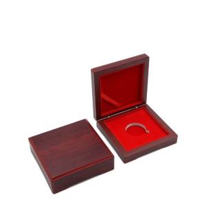 China ROHS Commemorative Coin Boxes 100*100*30mm MDF Leatherette Paper Coin Collection Box wholesale