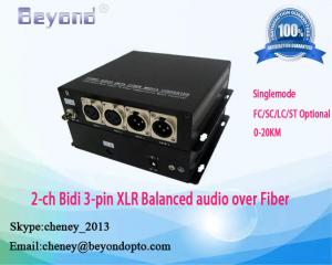 2 CH BIDI Balanced Audio（XLR）To Fiber Optic,Audio fiber extender,audio fiber transmitter and receiver