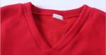 Fashion Women'S Drop Shoulder Sweatshirt , V Neck Crop Top Pullover Red Black