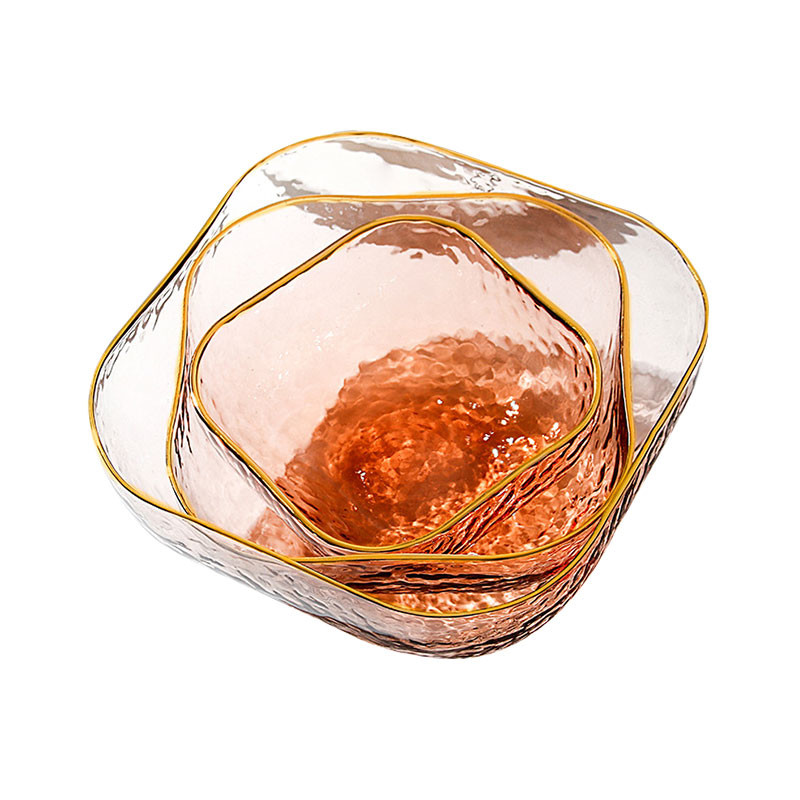 Transparent Square Phnom Penh Pink Glass Tableware