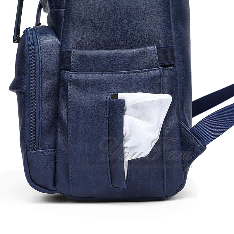 Faux Leather Diaper Bag Backpack vegan diaper bag