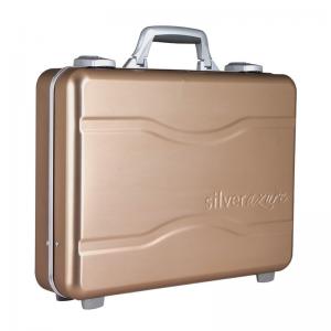 China Molded Alloy Aluminum Notebook Carrying Case Golden One Lock For Security on sale