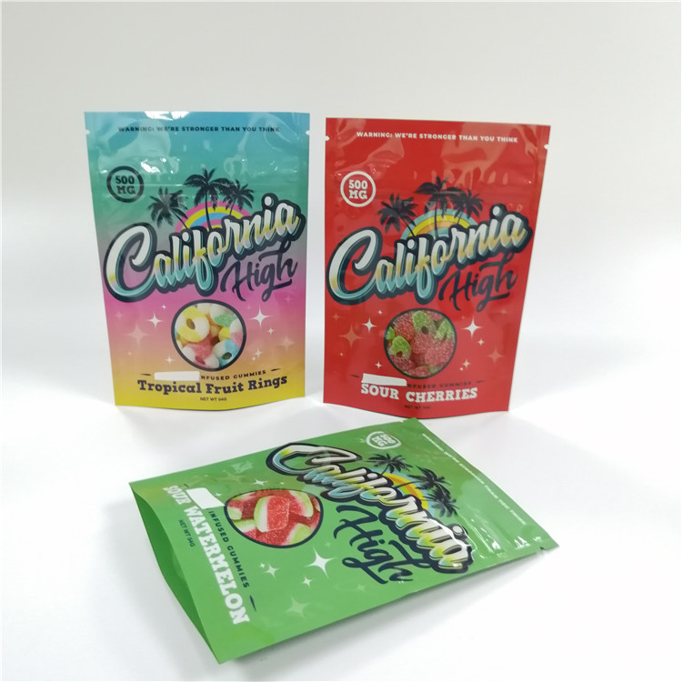 1g 3.5g 7g Gummies Mylar Plastic Resealable Pouches Child Resistant