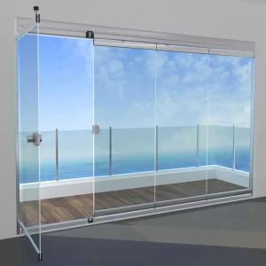 China Office Frameless Aluminium Sliding Partition Door Wall Custom Glass Bi Folding Door wholesale
