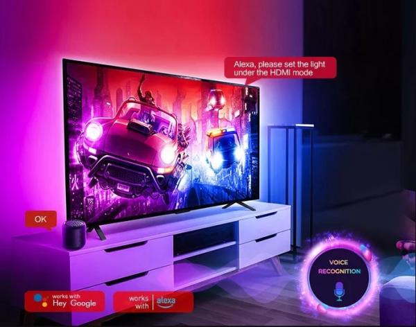 RGB LED Strip Lights With Music Sync Remote Control TV Backlights For Vibrant
