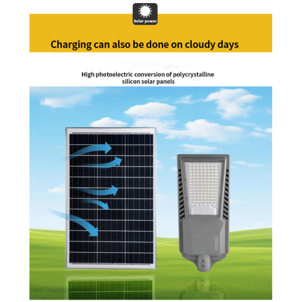 Split-Type Solar Street Light with Wide Beam Angle for Outdoor Illumination