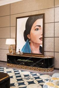China Wall Tv Unit Tv Showcase image Designs Black Lacquer Tv Stand Teak Cd Rack TR-028A on sale