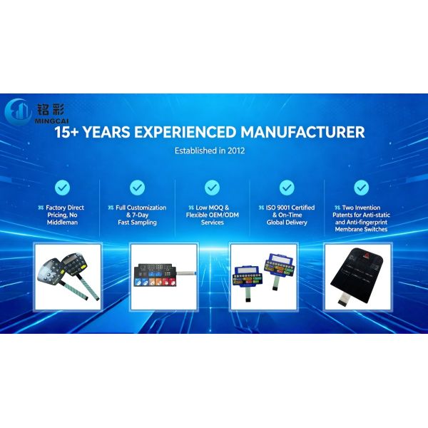 Custom Contactless Capacitive Touch Membrane Switch with Ultra-Thin Flexible PET Structure and Waterproof Surface for Smart Appliances