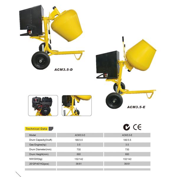 CE Certification 150l Cement Mixer Orange Electric Cement Mixer