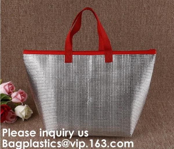 Insulated Thermal Non Woven Aluminum Foil Cooler Bag For Frozen Food,Reusable