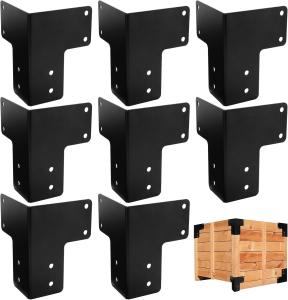 China Corner Mount Metal Workbench Brackets 8Pcs Black Powder Coated For Deck Edge wholesale