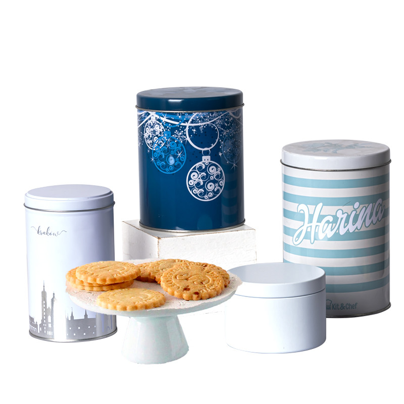 Factory Direct Custom Cookie Tin Containers Metal Packaging Box Food Graded Empty Cookie Tin Cans
