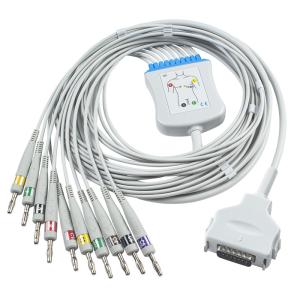China Fukuda Denshi CP-101LD FX101 FX-7202 IEC Banana 4.0 10Leads EKG Patient Monitor Cable ECG Cords wholesale