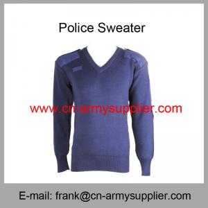 China Wholesale Cheap China Army Navy Blue Military Sweater With Elbow Shoulder Patch on sale