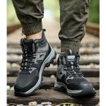 Microfiber Pigskin Flying Knit Safety Work Boots Kevlar Midsole Rubber Sole Work