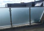 Exterior Frosted Stainless Steel Glass Railing With Square Post , Strong Sense