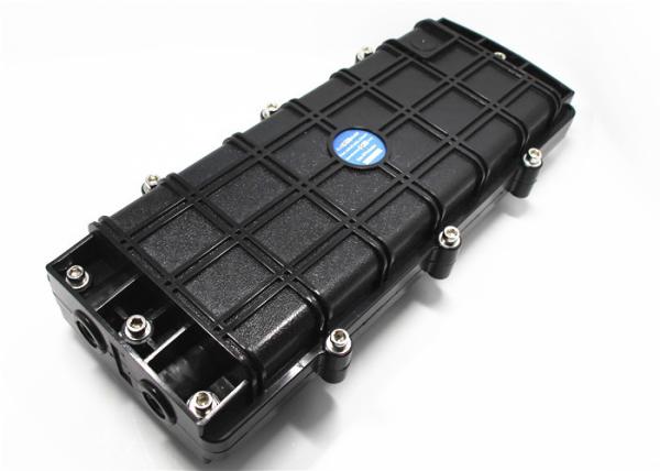 Black Plastic Fiber Optic Closure , H011 Inline Type 4 Port Joint Closure Fiber