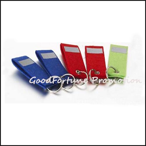 promotion printed logo Eco felt reflective traffic safety item keychain keyrings