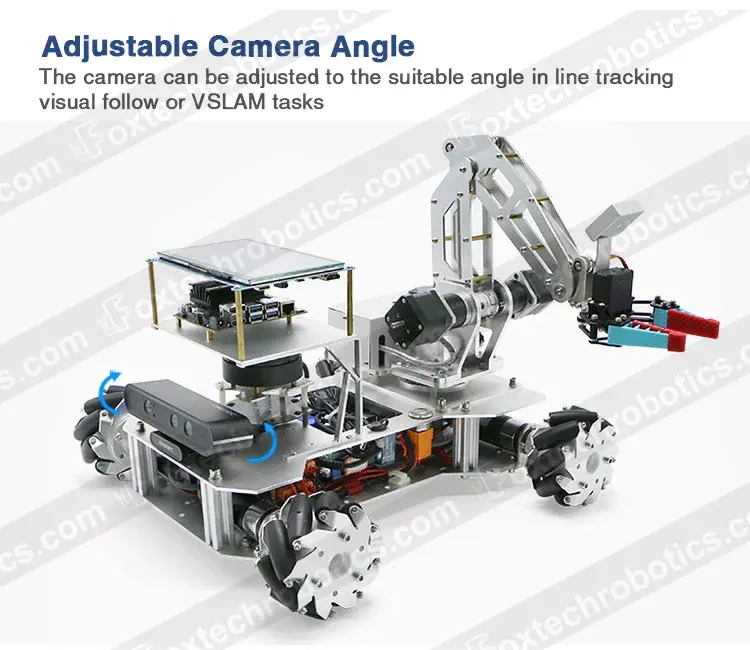 M100 Mecanum Wheel Programmable Educational ROS Robotic Arm Platform Chassis