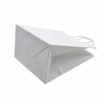 Custom Kraft Paper Bags with Hand Length Handle White Color Food Grade