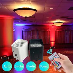 China 4pcs 18w RGBWA-UV 6IN1 Battery Operated Uplighting Mobile WIFI APP IR Control on sale