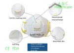 Surgical Respirator FFP2 Face Mask With Valve / 4 Ply Dust Mask Cup Shape White