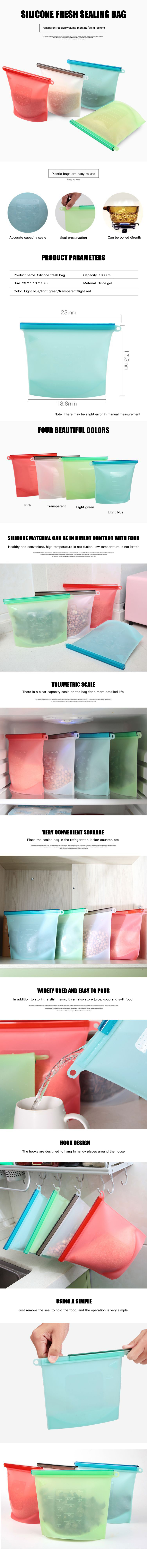 Waterproof Dishwasher Safe Food Bags for Reusable and Collapsible Storage