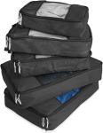 Black Large Capapcity Luggage Packing Organization Cubes 5 Pack Travel Bag with