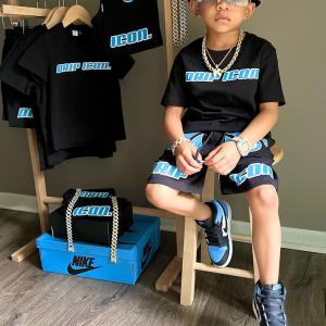 China Heavyweight Kids 2 Piece Shorts Set Screen Printing Tee And Short Set wholesale
