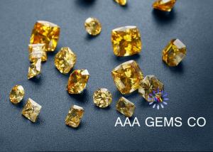 China Princess Square 6mm Colored Moissanite Yellow Hardness 9.2 To 9.5 wholesale