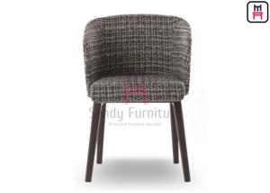 China Grey Fabric Upholstered Dining Chair With Armrests For Restaurant Use wholesale