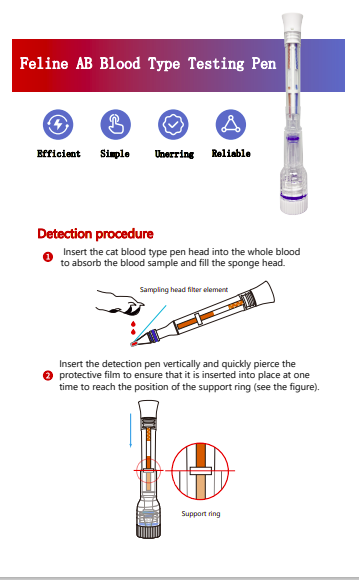 Cat blood testing pen