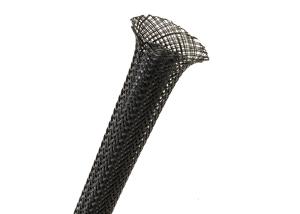 China Wear Resistance Braided Nylon Sleeve Black Color With Smooth Surface wholesale