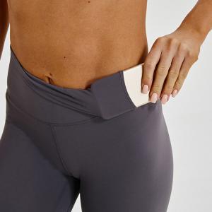 China Women'S High Waist Sports Pocket Yoga Pants Solid Color Tight wholesale