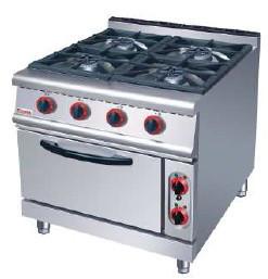 China Silver Electric Oven Commercial Cooking Equipment Gas Range With 4 Burner 7 wholesale