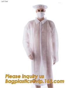 China durable chemical resistant lab coats,elastic material coverall workwear,Disposable Medical Nonwoven White Lab Coat wholesale