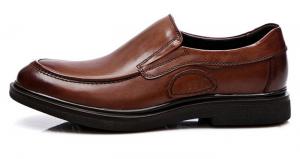China Business Soft Sole Formal Shoes , Slip On Mens Brown Leather Driving Shoes wholesale