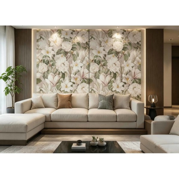 Ultra HD 3D Printed Feature Wall Panel Flame Retardant Decorative Interior