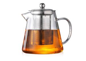 China Clear Heat Resistant Glass Teapot With Infuser Round Shape Square Shape wholesale