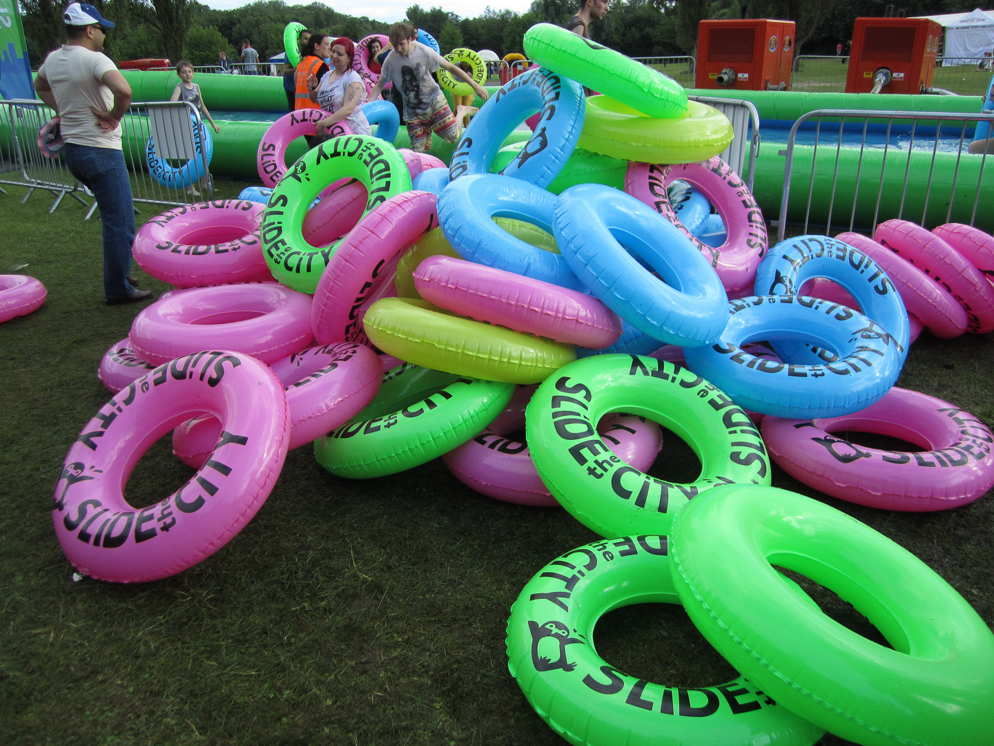 Long Funny Blue 3 Lane 1000ft The City Slip A Slide Inflatable Water Slide