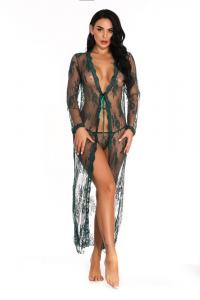 China Babydoll See Through Lingerie Gown Long Night  Open Sheer See Thru Sheer Dress wholesale