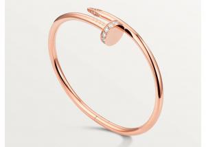 China 0.59ct 18K Solid Gold Jewellery Rose Gold Bangle 3.5mm wideth ODM on sale
