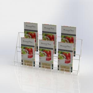 China Metal Counter Top Literature Display Rack Folded Wire Holder For Brochures wholesale