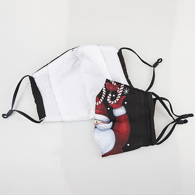 Washable Christmas Cotton Face Mask with Adjustable Loops and Nose