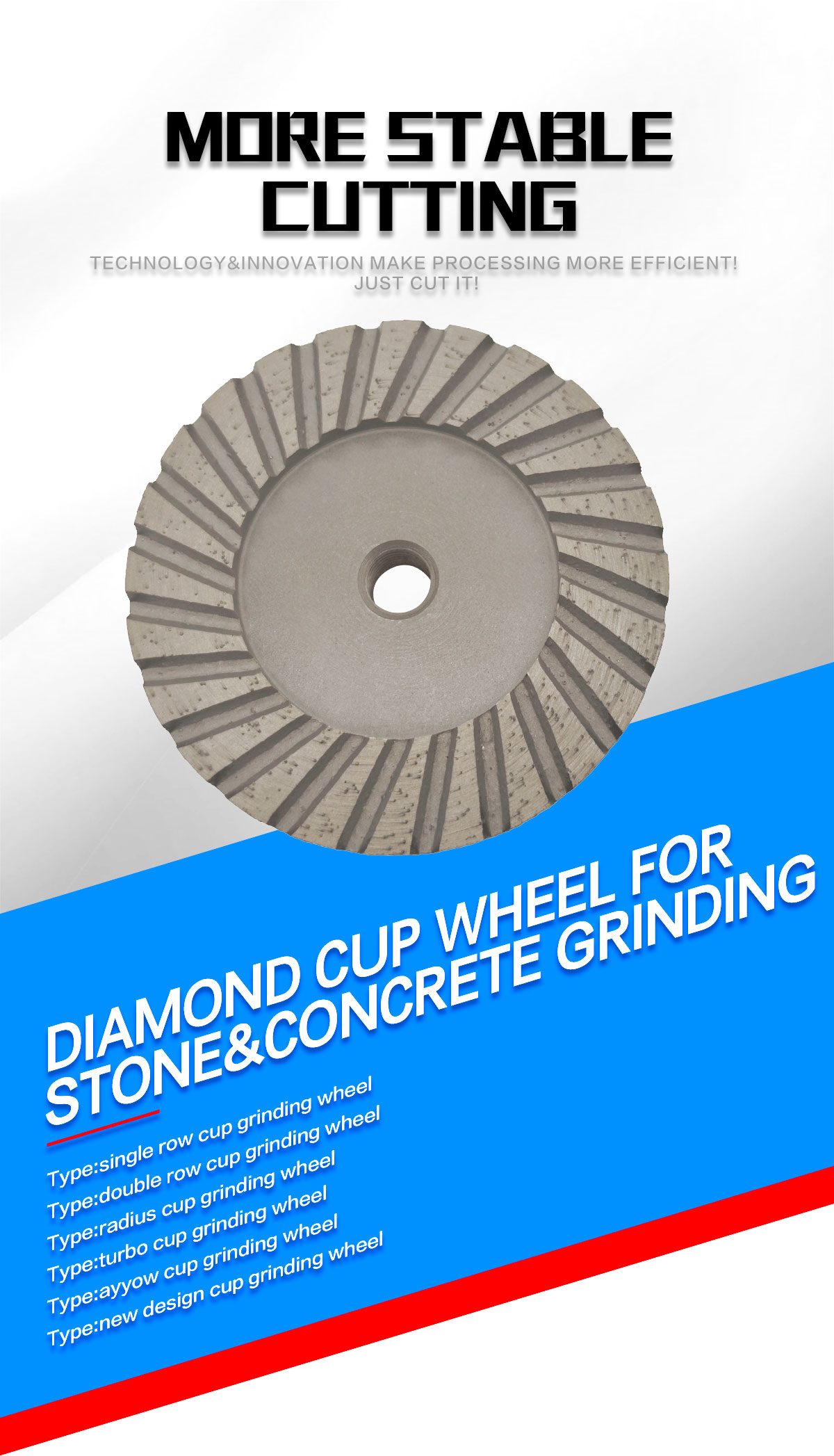 75mm Diamond Cup Wheel for Hand Grinding Tools Enhance Your Natural Stone Work