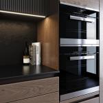 Modular Modern Kitchen Black Melamine Kitchen Cupboards Lacquer Painting Kitchen